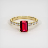 1.55 Ct. Ruby Ring, 18K Yellow Gold 1