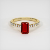 1.04 Ct. Ruby Ring, 18K Yellow Gold 1