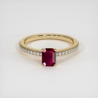 1.01 Ct. Ruby Ring, 18K Yellow Gold 1