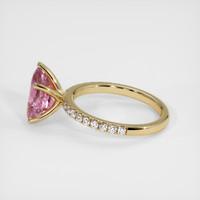 3.00 Ct. Pink Sapphire Ring, 18K Yellow Gold 4