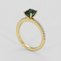 1.39 Ct. Green Sapphire Ring, 18K Yellow Gold 2