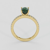 1.39 Ct. Green Sapphire Ring, 18K Yellow Gold 3