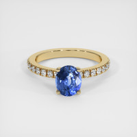 1.48 Ct. Blue Sapphire Ring, 18K Yellow Gold 1