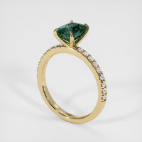 1.58 Ct. Bluish Green Sapphire Ring, 18K Yellow Gold 2