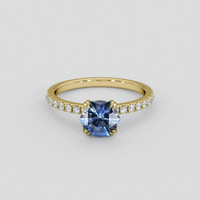 2.00 Ct. Blue Sapphire Ring, 18K Yellow Gold 1