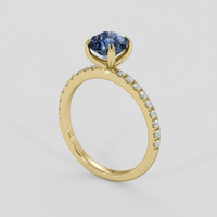 2.00 Ct. Blue Sapphire Ring, 18K Yellow Gold 2