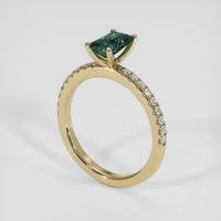 1.05 Ct. Bluish Green Sapphire Ring, 18K Yellow Gold 2
