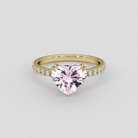 2.52 Ct. Pink Sapphire Ring, 18K Yellow Gold 1