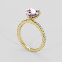 2.52 Ct. Pink Sapphire Ring, 18K Yellow Gold 2