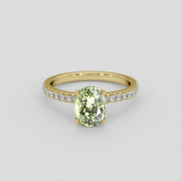 2.20 Ct. Yellowish Green Sapphire Ring, 18K Yellow Gold 1