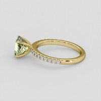 2.20 Ct. Yellowish Green Sapphire Ring, 18K Yellow Gold 4
