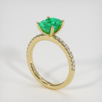 1.55 Ct. Emerald Ring, 18K Yellow Gold 2