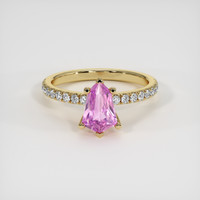 1.21 Ct. Pinkish Purple Sapphire Ring, 18K Yellow Gold 1