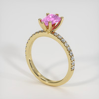 1.21 Ct. Pinkish Purple Sapphire Ring, 18K Yellow Gold 2
