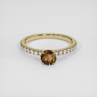 0.70 Ct. Brown Sapphire Ring, 18K Yellow Gold 1