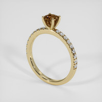 0.70 Ct. Brown Sapphire Ring, 18K Yellow Gold 2