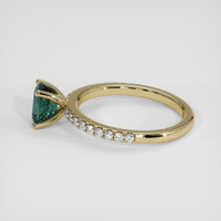 1.21 Ct. Bluish Green Sapphire Ring, 18K Yellow Gold 4