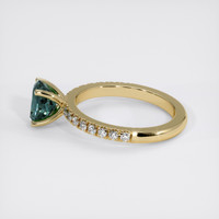 1.44 Ct. Greenish Blue Sapphire Ring, 18K Yellow Gold 4