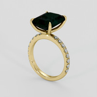 7.51 Ct. Green Sapphire Ring, 18K Yellow Gold 2