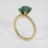 2.96 Ct. Bluish Green Sapphire Ring, 18K Yellow Gold 2
