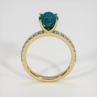 2.52 Ct. Greenish Blue Sapphire Ring, 18K Yellow Gold 3