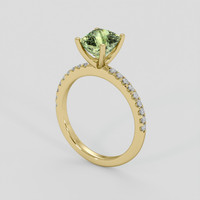 2.09 Ct. Yellowish Green Sapphire Ring, 18K Yellow Gold 2