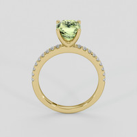 2.09 Ct. Yellowish Green Sapphire Ring, 18K Yellow Gold 3