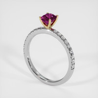 0.74 Ct. Purplish Pink Sapphire Ring, 18K Yellow & White 2