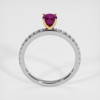 0.74 Ct. Purplish Pink Sapphire Ring, 18K Yellow & White 3