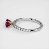 0.74 Ct. Purplish Pink Sapphire Ring, 18K Yellow & White 4