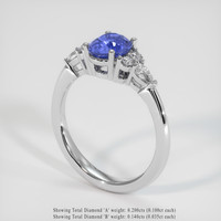 1.58 Ct. Blue Sapphire Ring, Platinum 950 2