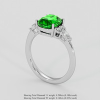 2.99 Ct. Tsavorite Garnet Ring, Platinum 950 2