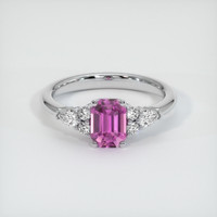 1.06 Ct. Pink Sapphire Ring, Platinum 950 1