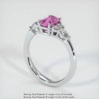 1.06 Ct. Pink Sapphire Ring, Platinum 950 2