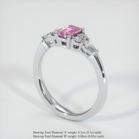 0.58 Ct. Pink Sapphire Ring, Platinum 950 2