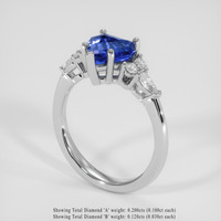 2.05 Ct. Blue Sapphire Ring, Platinum 950 2