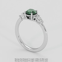 1.01 Ct. Bluish Green Sapphire Ring, Platinum 950 2