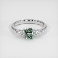 1.15 Ct. Green Sapphire Ring, Platinum 950 1
