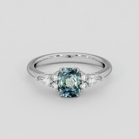 1.16 Ct. Greenish Blue Sapphire Ring, Platinum 950 1