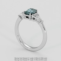 1.16 Ct. Greenish Blue Sapphire Ring, Platinum 950 2