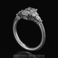 1.54 Ct. White Sapphire Ring, Platinum 950 2