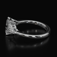 1.54 Ct. White Sapphire Ring, Platinum 950 4