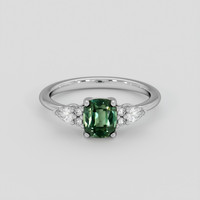 1.40 Ct. Green Sapphire Ring, Platinum 950 1