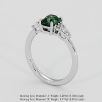 1.40 Ct. Green Sapphire Ring, Platinum 950 2
