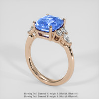 5.24 Ct. Blue Sapphire Ring, 14K Rose Gold 2