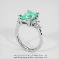 3.42 Ct. Emerald Ring, Silver 2