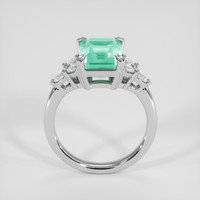 3.42 Ct. Emerald Ring, Silver 3