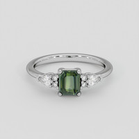 1.14 Ct. Green Sapphire Ring, 10K White Gold 1
