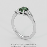 1.14 Ct. Green Sapphire Ring, 10K White Gold 2
