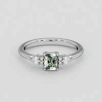 0.78 Ct. Green Sapphire Ring, 10K White Gold 1